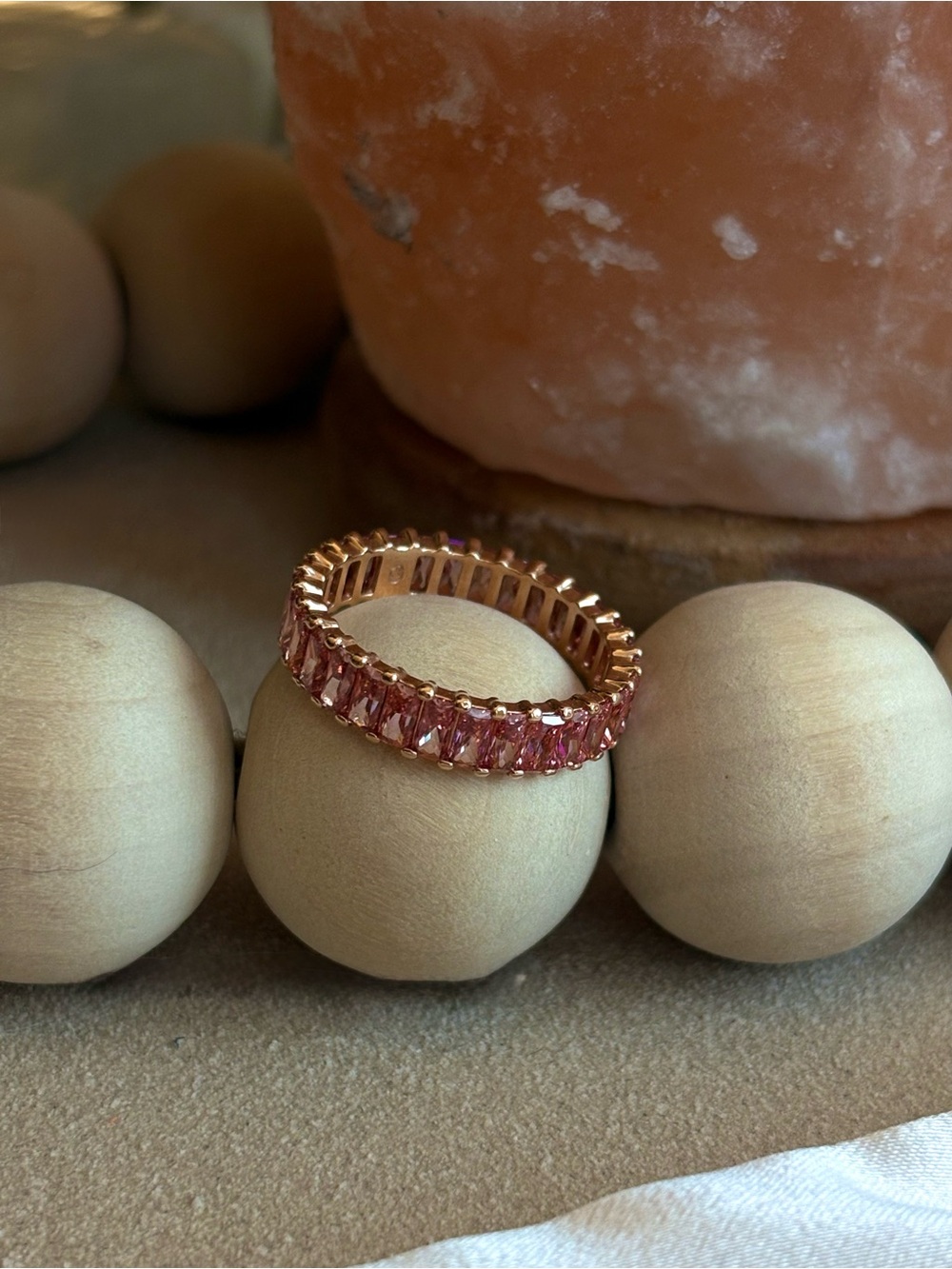 Swarovski Pink Matrix Ring w/ Rose Gold Plating